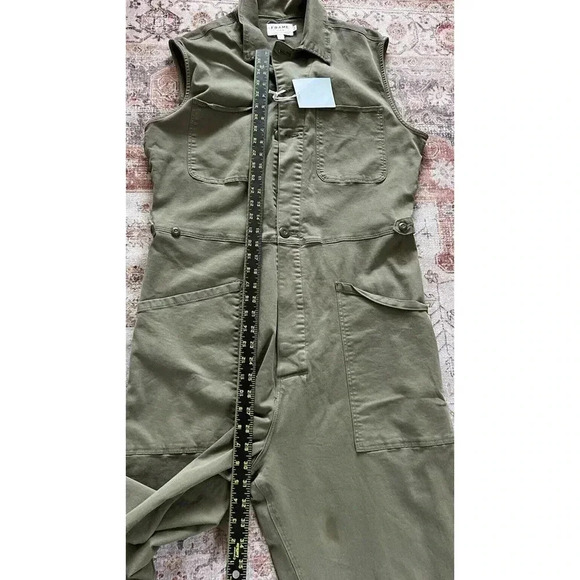 Frame Denim Le Service Sleeveless Wide Leg Green Jumpsuit Womens Size XL NWT - Picture 9 of 13